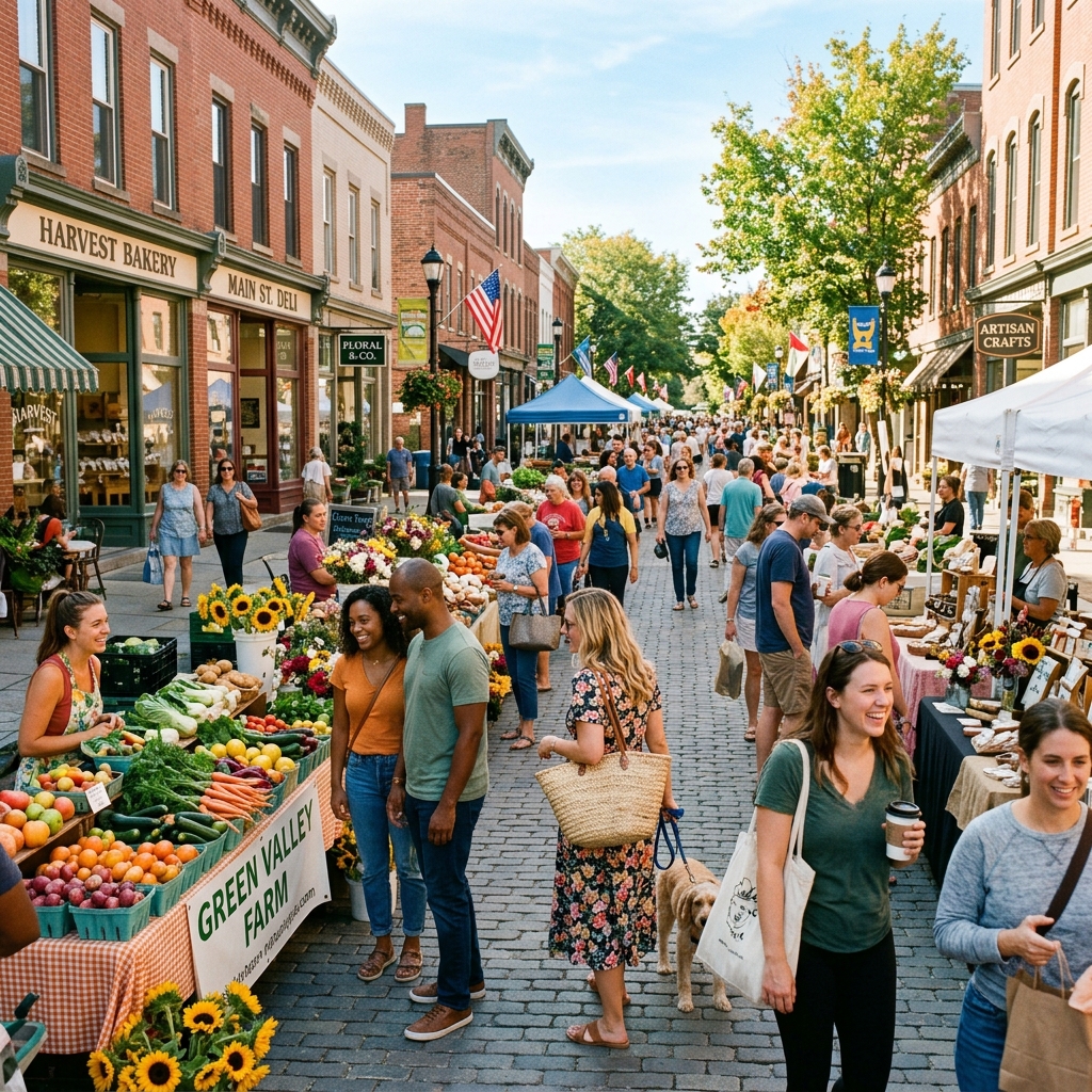 Bustling local community market